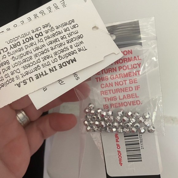 NWT Betsy Adam Gown w/ White Drape Neck & Beading - Picture 8 of 9